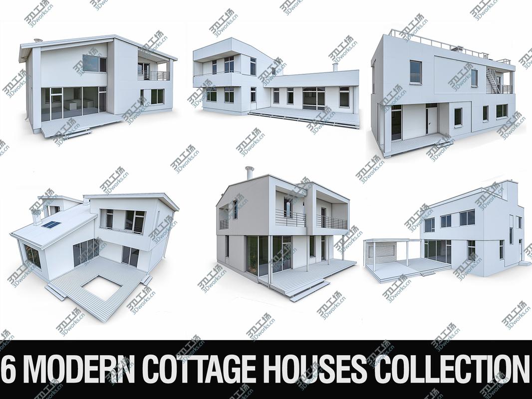 images/goods_img/2021040162/3D model Modern Cottage Houses - 6 Pack/1.jpg